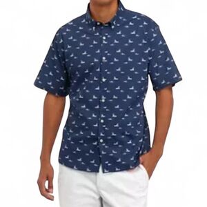 Southern Proper Men’s‎ Nautical Themed Short Sleeve Button Down Shirt Size XXL
